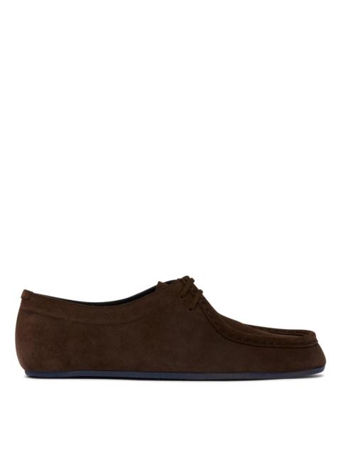 Jil Sander Brown Suede Lace-Up Loafers