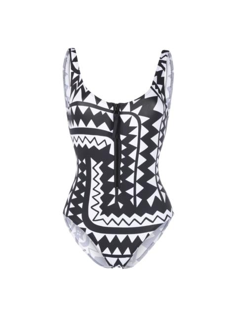 Tipi geometric-print swimsuit