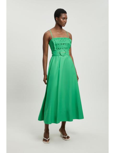 KAREN MILLEN Cutwork Detail Belted Strappy Midi Dress