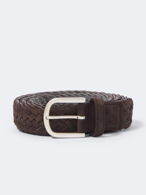 Canali Braided suede belt