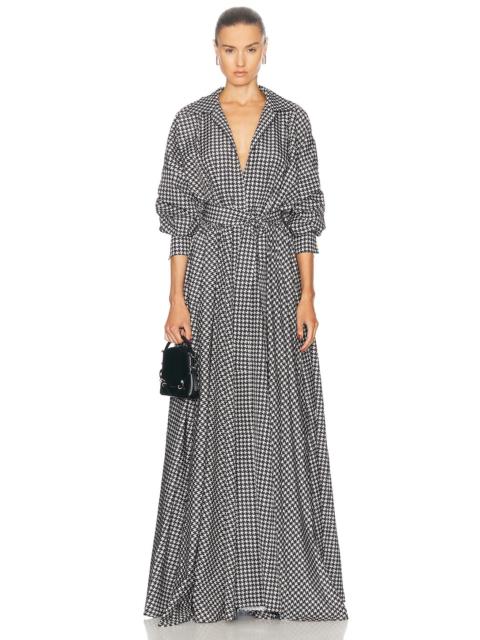 NORMA KAMALI Super Oversized Boyfriend Shirt Flared Gown