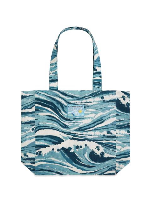 Vilebrequin Men's x Maison Kitsuné Balade Wave Cotton Tote Bag - Blue