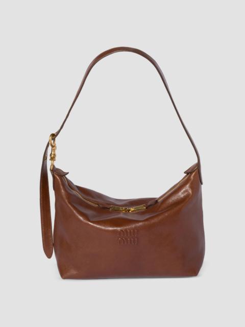 Miu Miu Women's Spirit Nappa Leather Shoulder Bag - Brown