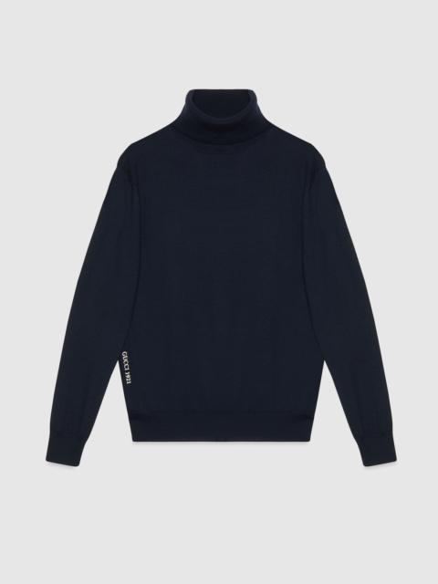 GUCCI Wool sweater with Gucci embroidery
