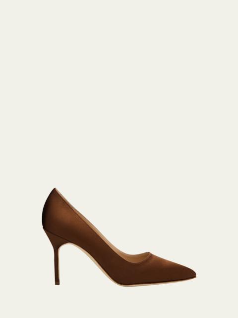 Manolo Blahnik 90mm BB Satin Pumps