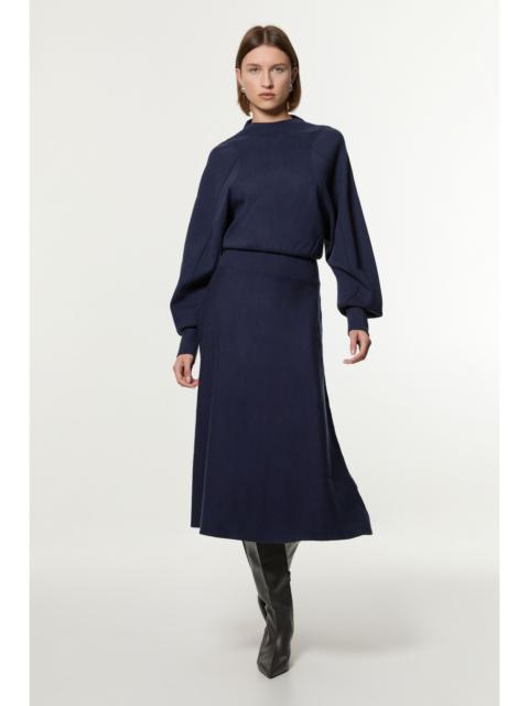 KAREN MILLEN Wool Look Rounded Sleeve Knit Midi Dress