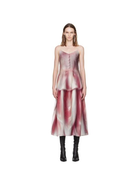 Maison Margiela Pink Porcelain Print Midi Dress