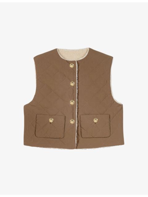 maje Reversible Sleeveless Puffer Jacket