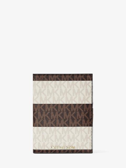 MICHAEL KORS Jet Set Travel Medium Striped Signature Logo Passport Case