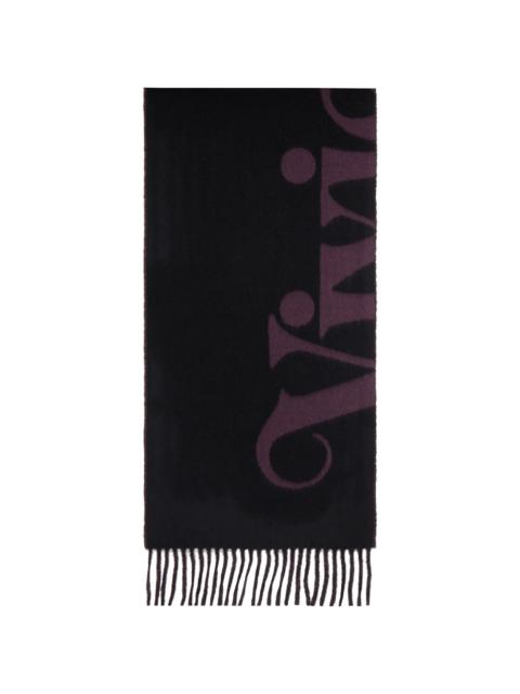 Vivienne Westwood Black & Purple Wool Scarf