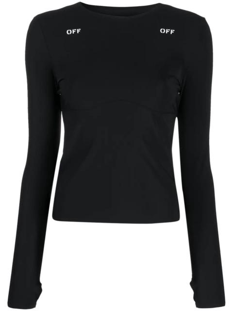 Off-White logo-print long-sleeve top