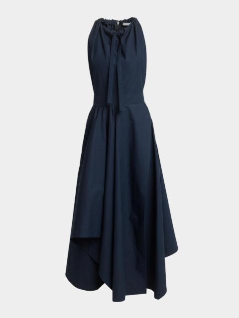 Givenchy Asymmetric Cotton Poplin Sleeveless Midi Dress