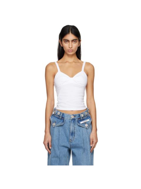 KIMHĒKIM White V-Neck Tank Top