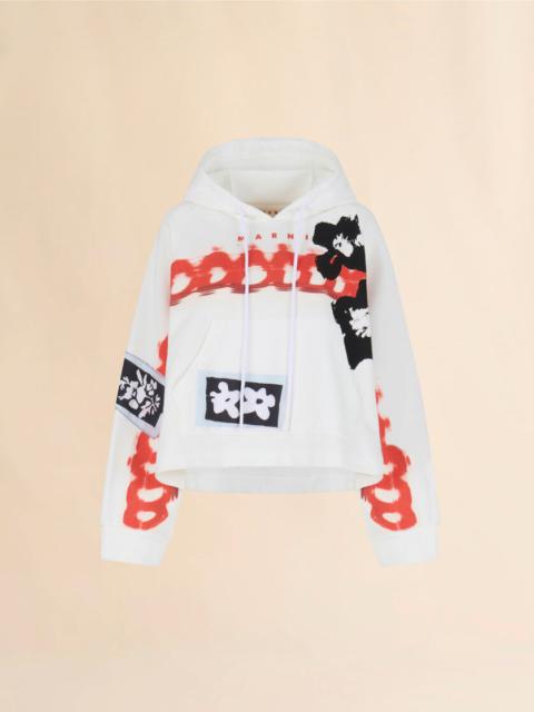 Marni CREAM COTTON HOODIE