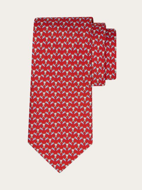FERRAGAMO Club print silk tie