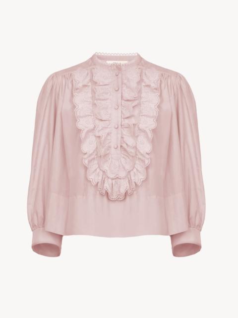 Chloé GATHERED RUFFLE TOP IN TECHNICAL TAFFETA