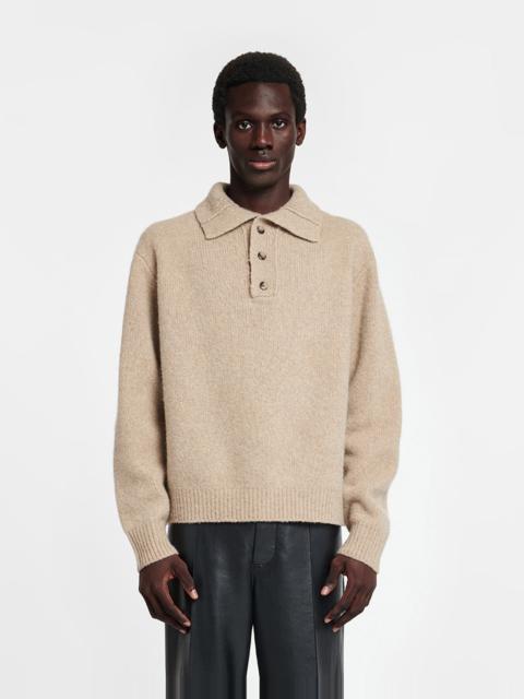 Brushed Merino Polo Sweater
