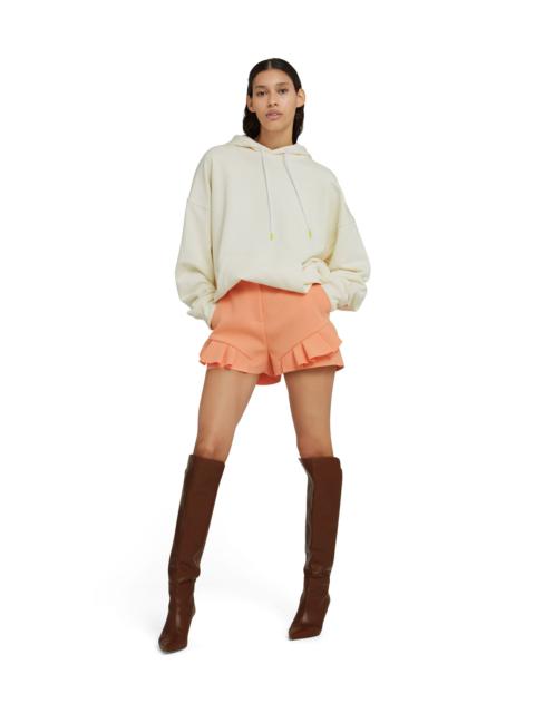 MSGM Double crepe cady shorts with ruffles