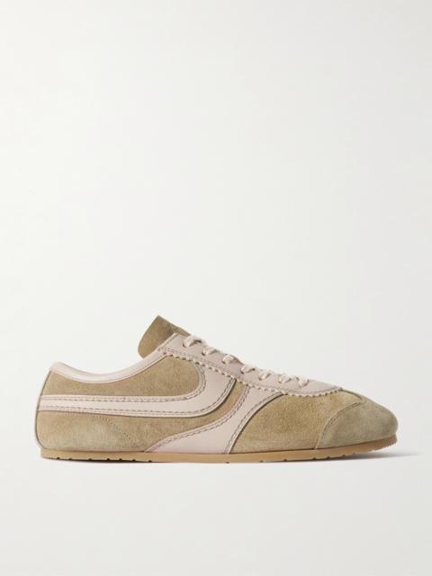 Dries Van Noten Leather-trimmed Suede Sneakers