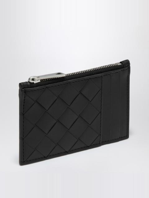 Bottega Veneta Black leather card case with intrecciato pattern