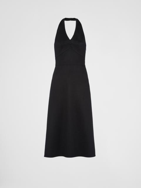 Double cashmere halter midi-dress