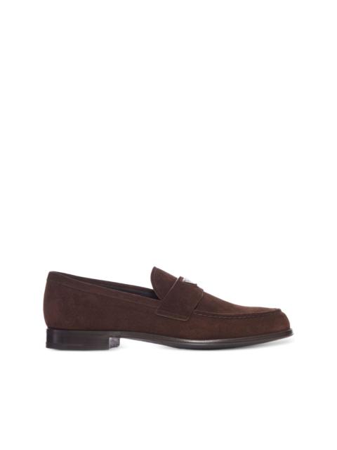 Prada logo-detail suede loafers