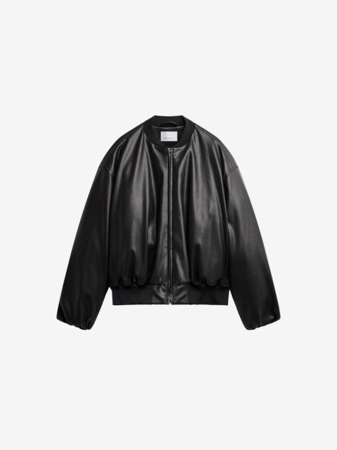 The Frankie Shop Arolla Faux Leather Draped Jacket - Black