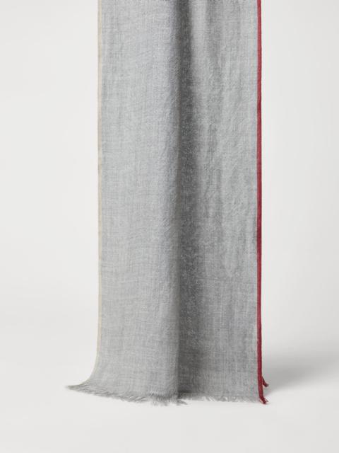 Brunello Cucinelli Cashmere and cotton scarf with selvedge