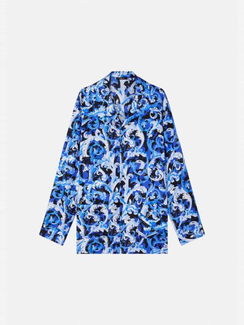 VERSACE Baroccoflage Print Silk Pyjama Shirt