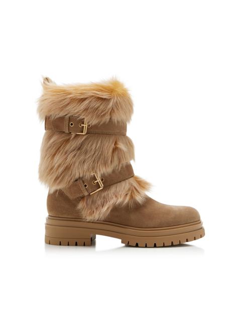 Gianvito Rossi Maverick Shearling Boots tan