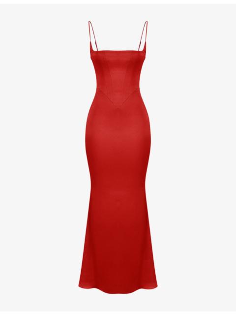 House of CB Olivette corset satin maxi dress