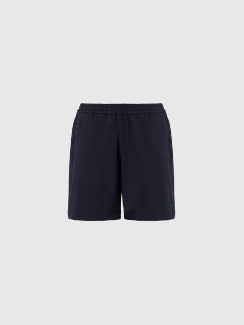 Missoni Cotton fleece shorts with knit inserts