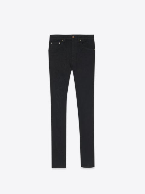 SAINT LAURENT skinny-fit jeans in worn black denim
