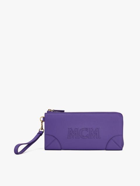 MCM Aren Zip Around Wallet in Spanish Calf Leather