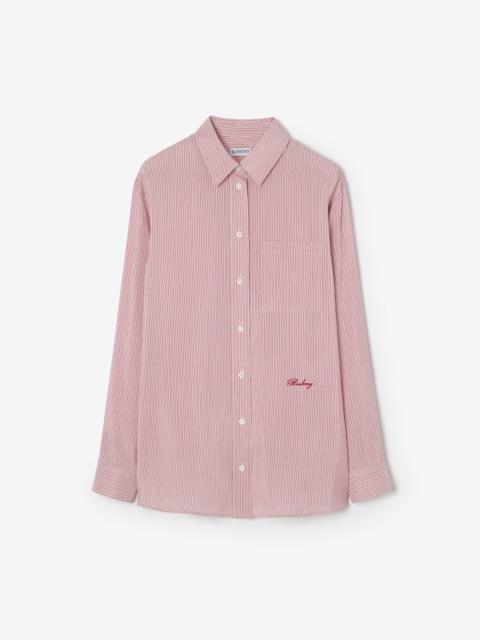 Burberry Relaxed Fit Striped Silk Shirt