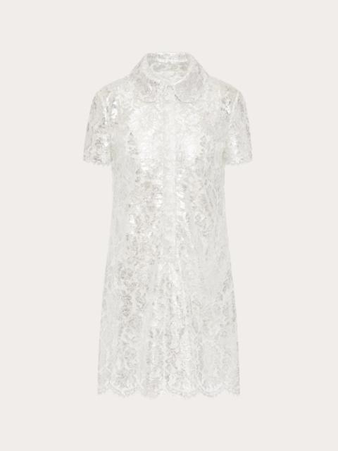Valentino SILVER HEAVY LACE DRESS