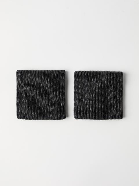 Brunello Cucinelli Stretch cotton jersey sweatbands with precious ribbing
