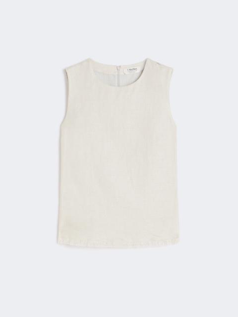 'S Max Mara Cotton and linen basketweave top - IVORY