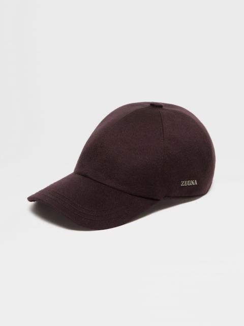 ZEGNA BURGUNDY OASI CASHMERE BASEBALL CAP