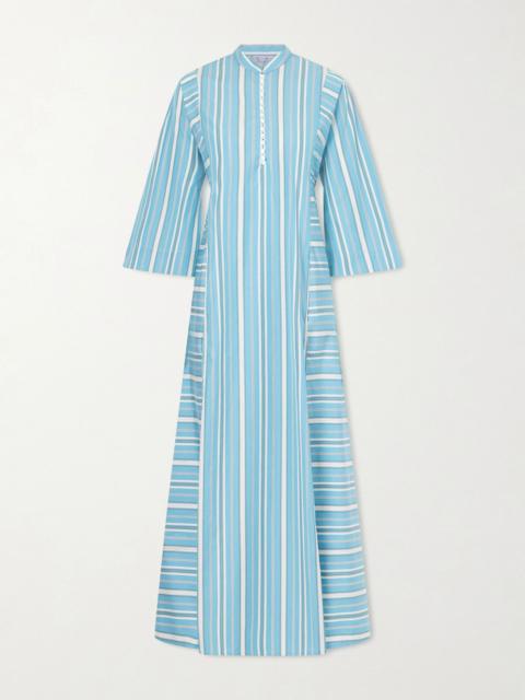Thierry Colson Rachel striped cotton-poplin kaftan Blue