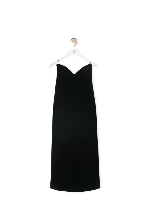 Bustier dress in cotton velvet