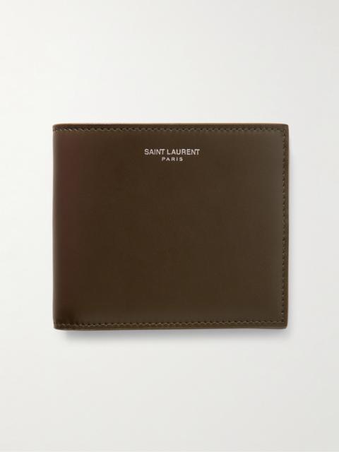 SAINT LAURENT Logo-Print Leather Billfold Wallet