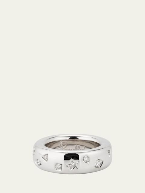 Pomellato 18K White Gold Iconica Ring with Fancy Set Diamonds