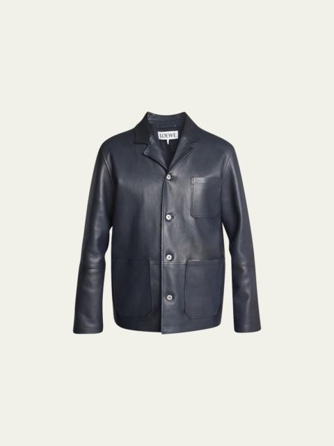 Men's Napa Leather Anagram Workwear Jacket