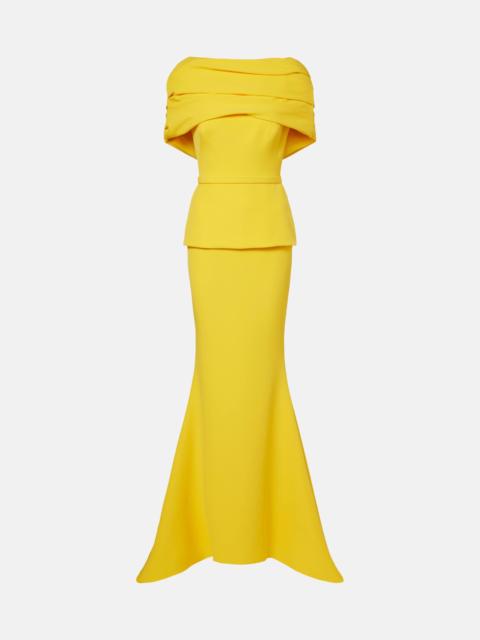 Safiyaa Loura off-shoulder crêpe gown