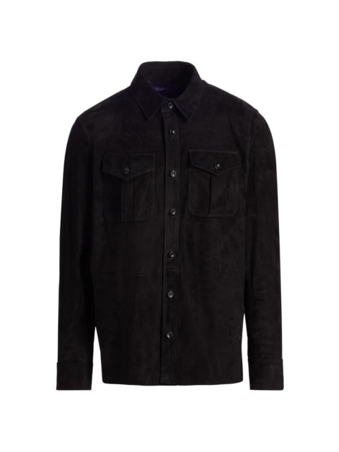 Ralph Lauren Men's Suede Utility Overshirt - Polo Black