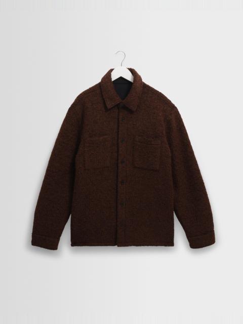Wax London Mount - Brown Reversible Boucle Wool Overshirt