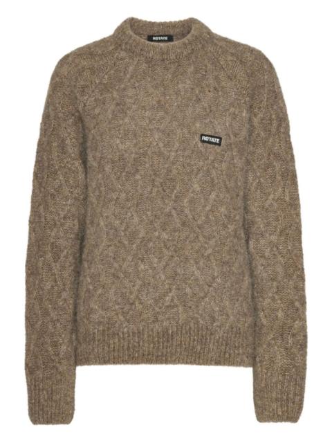 ROTATE cable-knit crew-neck sweater
