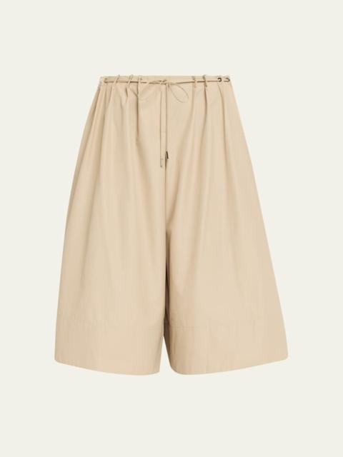 BRANDON MAXWELL Sutton Drawstring Wide-Leg Bermuda Shorts