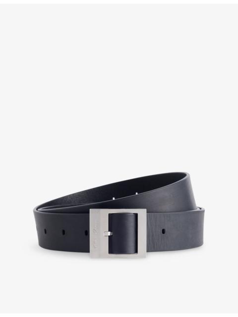 Rick Owens Stooges Branded-Buckle Leather Belt